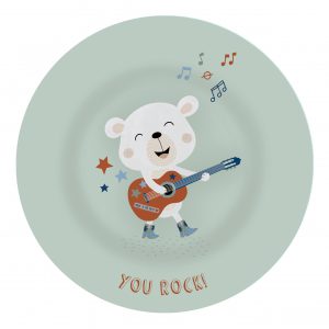 plate bord geboorte kind baby personaliseren you rock beer gitaar muziek illustratie so happy design mara witteman utrecht